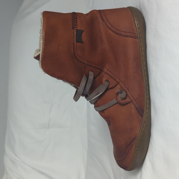 Camper Peu Cami Brown Leather Fleece/Shearling Lined Ankle Boots - Picture 7 of 13